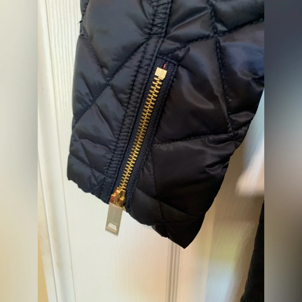 Authentic Burberry Finsbridge‎ Long Quilted Jacket Coat Belted Waist Navy XL NWT - Picture 9 of 13